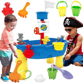 BELLOCHIDDO Water and Sand Table - Summer Toys Kids Water Play Table, Beach Boat Toy Sandboxes & Water Tables, Water Toy Accessories for Boys Girls