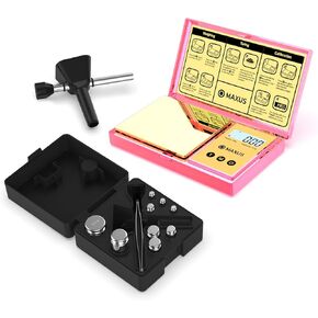 MAXUS Gram Scale 200g x 0.01g and Precision Calibration Weights Set with Powder Trickler