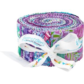 Pat Fryer Expressions Batiks Bedazzled! 40 2.5-inch Strips Jelly Roll Riley Blake RP-23146-40