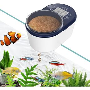 تغذية الأسماك الأوتوماتيكية لحوض السمك ، موزع الأسماك القابلة لإعادة الشحن من أجل Betta Fish Turtle Feeder ، وحدة تغذية إجازة طعام مقاومة للرطوبة مع شاشة LCD مع شاشة LCD