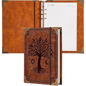 2pcs A5 6 Ring Binder Journal Cover + 240 صفحة مبطنة من 100 GSM ورقة فضفاضة قابلة لإعادة الملء
