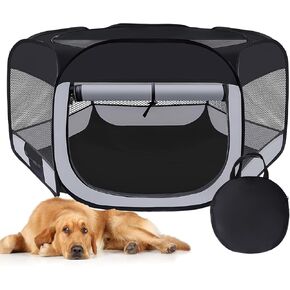 Dog Cat Playpen,Portable Pet Puppy Playpen,Rabbit Puppy Dog Play Pen for Indoors,Dogs Tent for Indoor Cats,Kitten Playpen,Collapsible Small Cats Crate Cage for Small Dogs with Carrying Case(S)