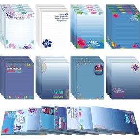 48 PADS Asian American and Pacific Islander Honorage Notes Sticky Notes Bulk 3 × 4 بوصة الملونات الملهمة الملهمة لمكتب مدرسة AAPI Supplies Festival Work Festival ، 2400 ورقة