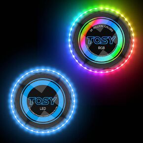 TOSY Bundle of 2 - Flying Disc 108 LEDs - RGB Black + Blue