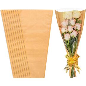 أكياس زهرة Joyit للباقات ، و 50pcs أكياس التغليف Kraft ، 9.8in × 18 بوصة الأكمام الورقية الأزهار للباقات الأزهار التغليف