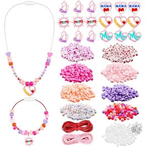Deekin 30 Set Mother's Beads Beads Bracelet Crafts Kit Mother's Day Gifts Diy Letters Making Kit Brak