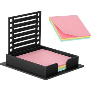 Sticky Note Holder Self-Stick Note Template Plastic Sticky Pads Dispenser for Desk Organizer(Black)