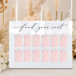 Find Your Seat Sticker, Wedding Seating Chart Decal, Reception & Ceremony Sign Decor, 18" W x 3" H" Black Vinyl Script Lettering