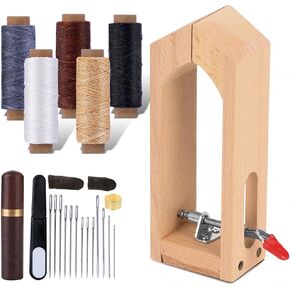Leather Working Pony - Mini Stitching Pony for Leather, Leather Sewing Clamp,Leather Sewing Kits with Leather Needle and Thread, Thread Waxed for Leather Hand Stitching