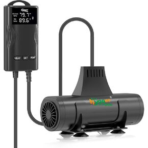 hygger 2 in 1 Aquarium Heater with Wave Maker,Submersible Fish Tank Water Circulation Pump Heater for Saltwater Freshwater,Digital Display Controller Abnormal Error Stop Protection (1000W 130~260Gal)