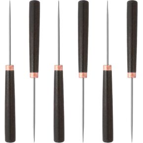 6pcs Scratch Awl Tool ، أداة AWL مع مقبض خشبي ، أداة لكمة جلدية للحرف الجلدية ، حفر الجلود ، اللكم اليدوي ، الخياطة اليومية ، DIY المصنوعة يدويا