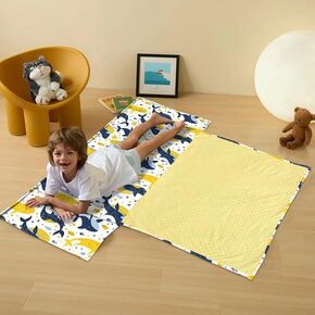 Kids & Toddler Nap Mats, Breathable Cotton, Washable, Soft, Skin-Friendly, 24W x 48L inches