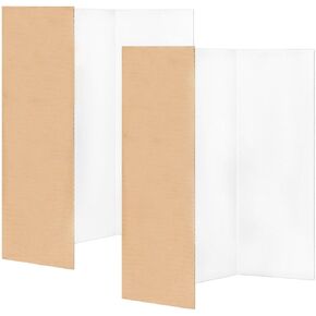 Xccj 2 Pack 16" x 24" Small Trifold Poster Board, White Corrugated Project Boards, Display Boards for Presentations, School Projects