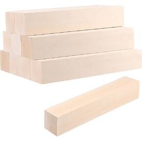 Sheutsan 10pcs 12 × 2 × 2 بوصة من خشب الباسود ، كتل نحت الخشب غير المكتملة ، كتلة خشبية طويلة لداي للحرف DIY ، الفن