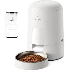 PETLIBRO Automatic Cat Feeder, Wi-Fi Rechargeable Cat Food Dispenser Battery-Operated with 30-Day Life, AIR 2.4G Wi-Fi Timed Pet Feeder for Cat & Dog, 2L Auto Cat Feeder, Black