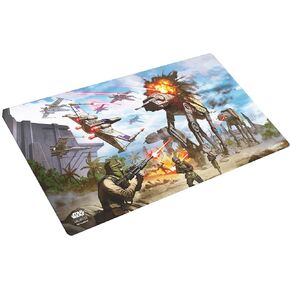 Star Wars Unlimited Battle of Scarif Game Mat-مرخص رسميًا ، مطبوعًا بالألوان الكاملة ، Playmat ، مقاومة للانزلاق 24 "من 14" حصيرة مطاطية ، متوافقة مع TCGS & LCGS ، التي صنعتها GameGenic