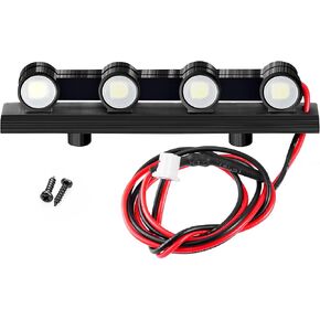 RCLIONS RC Roof Rack Light Bar 4LEDs Lamp for TRX4M K10 1/18th RC Crawler Car Upgrades Parts