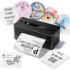 Bluetooth Shipping Label Printer 4X6 Upgraded, 2025 New Version Thermal Label Printer for Small Business and Shipping Package, Support iOS, Android, Windows, Mac, Compatible with Amazon, Shopify, USPS
