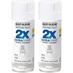 Rust-Oleum 249090 Painter's Touch 2x Ultra Cover Pray Paint ، 12 OZ ، Gloss White (حزمة 2)
