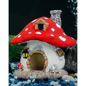 Uniclife Aquarium Mushroom House, Resin Fish Tank Decoration Cottage Ornament for Fish Tank Landscape Aquarium Hideout Hideaway Spawning Cave Decor for Shrimp Betta Goldfish and Reptiles in Saudi Arabia