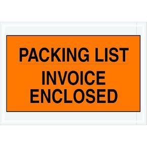 Tape Logic TLPL419 "Packing List/Invoice Enclosed" Envelopes, 7" x 10", Orange (Pack of 1000)