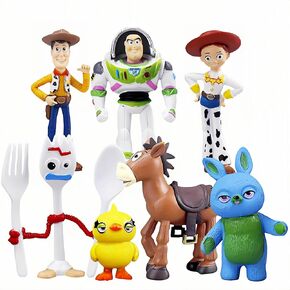 7 Pieces Toys Animal Story Character Figurines Set, Including Buzz Lightyear, Woody, Jessie, and Friends