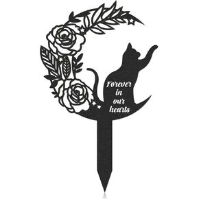 علامات قبر الحيوانات الأليفة Cat ، لويحات Metal Memorial for Outdoors Garden Yard ، Pet Grave Marker Decor Decorts Graveyard Gravesid