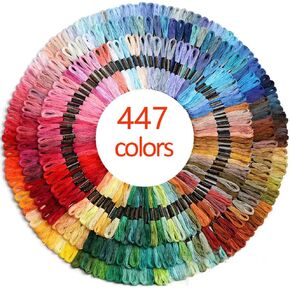 Premium Rainbow Color Embroidery Floss withCotton for Cross Stitch Threads, Bracelet YarnCraft Floss, Embroidery Floss Set (12 Colors)