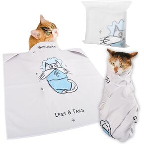غلاف Cat Grooming: غلاف قطة متميز لقطع مسامير 2025 جيبًا يدويًا أكثر سمكًا وذاتًا مصممة لمضادات الحمل/الخدش ، وملفقة بالبيئة.
