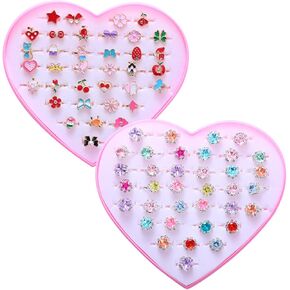 36pcs خواتم جوهرة فتاة صغيرة