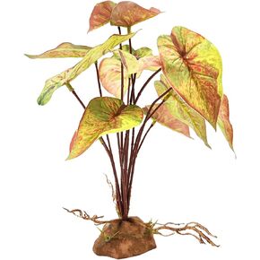 Woyrise الزواحف النباتات الاصطناعية ديكور terrarium ، البرمائيات الموائل المخبأ بملاحين ديكورات دبابة التنين الملحقة crested gecko leopard lizard Chamleon Ball Python Snake Frog - أصفر كالاديوم