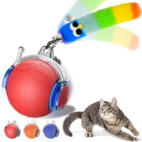 UPSKY Interactive Cat Toy Ball for Indoor Cats, Automatic Moving Electric Rolling Cat Ball Toy, 3-Speed Modes Smart Kitten Toys with Sounds, USB Rechargeable for Bored Kittens/Adult Cats