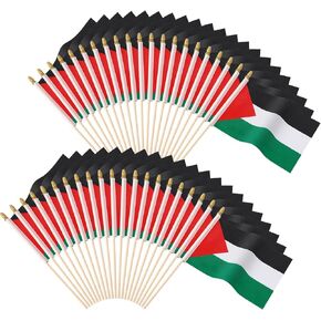 Augshy 65 حزم أعلام أمريكية صغيرة على العصا ، والأعلام الأمريكية المصغرة 4 × 6 بوصة يدوية ميني أمور للاستقلال الأمريكي يوم الرابع من يوليو ، يوم الرئيس التذكاري يوم الرئاسة