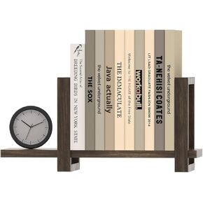 Adjustable Desktop Bookshelf, Retro Tabletop Bookshelf, Desk Shelf for Top of Desk in Living Room, Home, Office, Perfect for Magazine, Books, Cookbooks, No Tools Required to Assemble, Rustic Brown