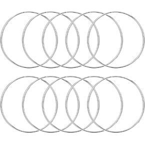 10pcs 3 "حلقات Macrame مصنوعة من المعادن المطلي للحرف اليدوية ، الأطواق الفضية الأزهار الحلقات حلقات الصياد