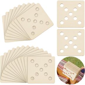 بطاقات Ahandmaker 24PCS مربعة نسج ، 1.97 بوصة 9 ثقوب بطاقات Wood Tablet Tablet ، وبطاقات النمسة الخشبية يدويًا الأدوات النسيج لأدوات النسيج للحياك