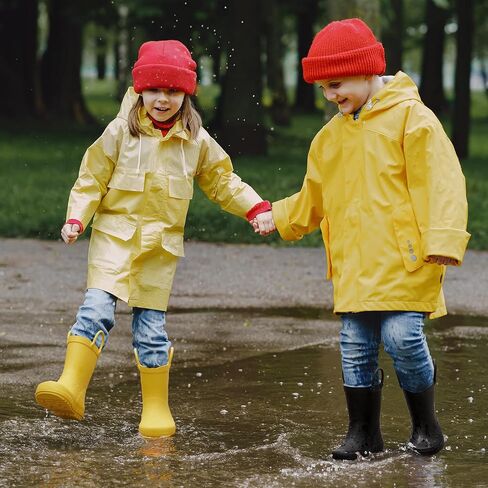 HISEA Light Up Rubber Rain Boots for Toddlers and Kids Boys Girls Lightwight Waterproof in Kuwait