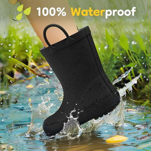 HISEA Light Up Rubber Rain Boots for Toddlers and Kids Boys Girls Lightwight Waterproof in Kuwait