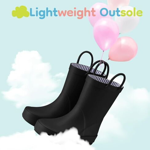 HISEA Light Up Rubber Rain Boots for Toddlers and Kids Boys Girls Lightwight Waterproof in Kuwait