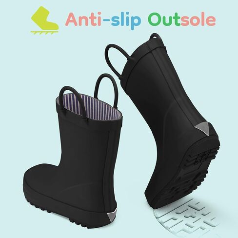 HISEA Light Up Rubber Rain Boots for Toddlers and Kids Boys Girls Lightwight Waterproof in Kuwait