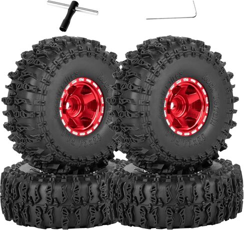 1.0 إطارات عجلة Beadlock تم تعيينها لـ 1/24 AXAI1 SCX24،1/18 TRX4M RC CRAWLER CAR ، 1.0 Beadlock Wheels 1.0 Beadlock Tires Rudrads Part ، 4pcs ، Black in Kuwait