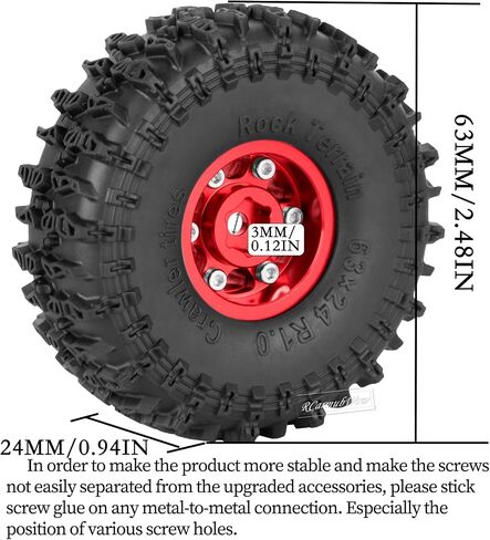 1.0 إطارات عجلة Beadlock تم تعيينها لـ 1/24 AXAI1 SCX24،1/18 TRX4M RC CRAWLER CAR ، 1.0 Beadlock Wheels 1.0 Beadlock Tires Rudrads Part ، 4pcs ، Black in Kuwait