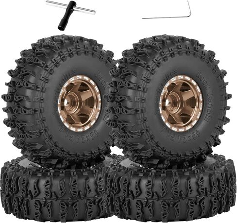 1.0 إطارات عجلة Beadlock تم تعيينها لـ 1/24 AXAI1 SCX24،1/18 TRX4M RC CRAWLER CAR ، 1.0 Beadlock Wheels 1.0 Beadlock Tires Rudrads Part ، 4pcs ، Black in Kuwait