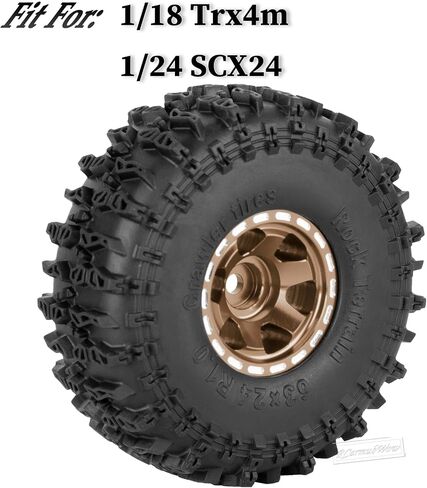 1.0 إطارات عجلة Beadlock تم تعيينها لـ 1/24 AXAI1 SCX24،1/18 TRX4M RC CRAWLER CAR ، 1.0 Beadlock Wheels 1.0 Beadlock Tires Rudrads Part ، 4pcs ، Black in Kuwait