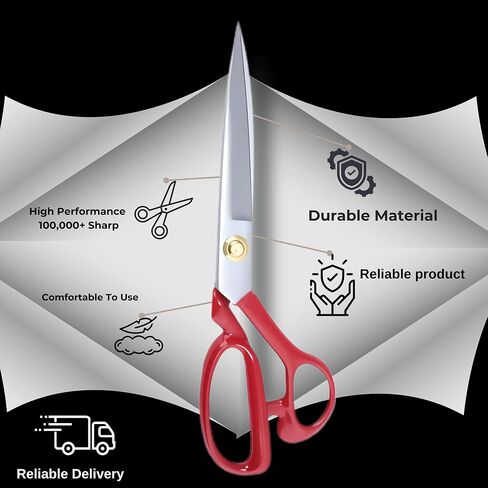 Professional Fabric Scissors 10'' - Heavy Duty Sewing Shears with High Carbon Steel Blades for Precise Cutting, Tailoring,Crafts, Industrial Strength Use, Sharp Precision Dressmaking Tools in Saudi Arabia