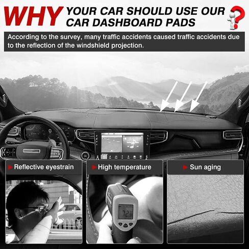 Autorder Dashboard Cover Mat for 2023 2024 2025 Honda HR-V HRV Accessories Dash Cover Flannel Dash Mat Sunshade Glare UV Rays Protector in Saudi Arabia