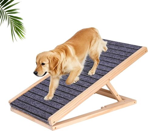 Adjustable Wooden Pet Ramp with Non-Slip Surface, Foldable Dog Ramp for Indoor Use in Saudi Arabia