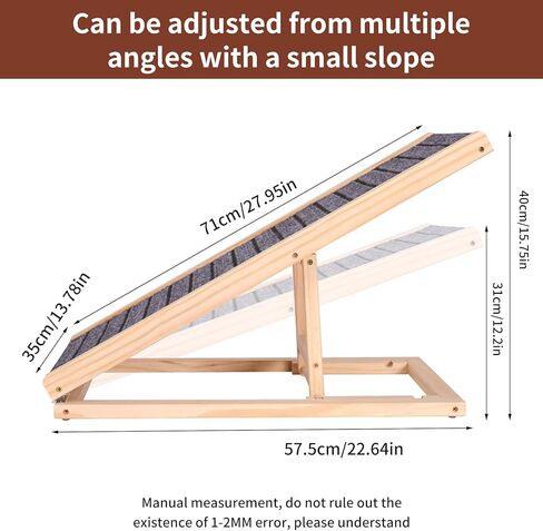 Adjustable Wooden Pet Ramp with Non-Slip Surface, Foldable Dog Ramp for Indoor Use in Saudi Arabia