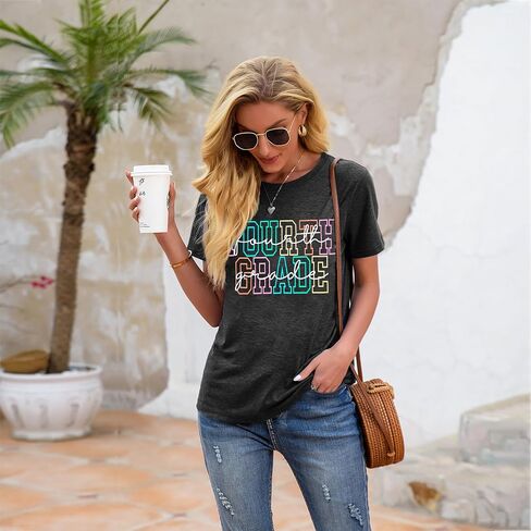 Teacher Shirt Women First Day of School T-Shirt Back to School Tshirt Kindergarten Crew Shirt Teacher Gift Tops in Kuwait