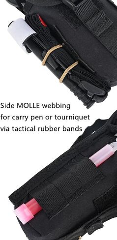 SABADO Tactical Blow Out Med Pouch Bleeder Emergency First Aid Kit MOLLE Clip Trauma Shears Tourniquet Holder Empty IFAK Pouch (Kit Not Included) Security Survival Gear in Kuwait
